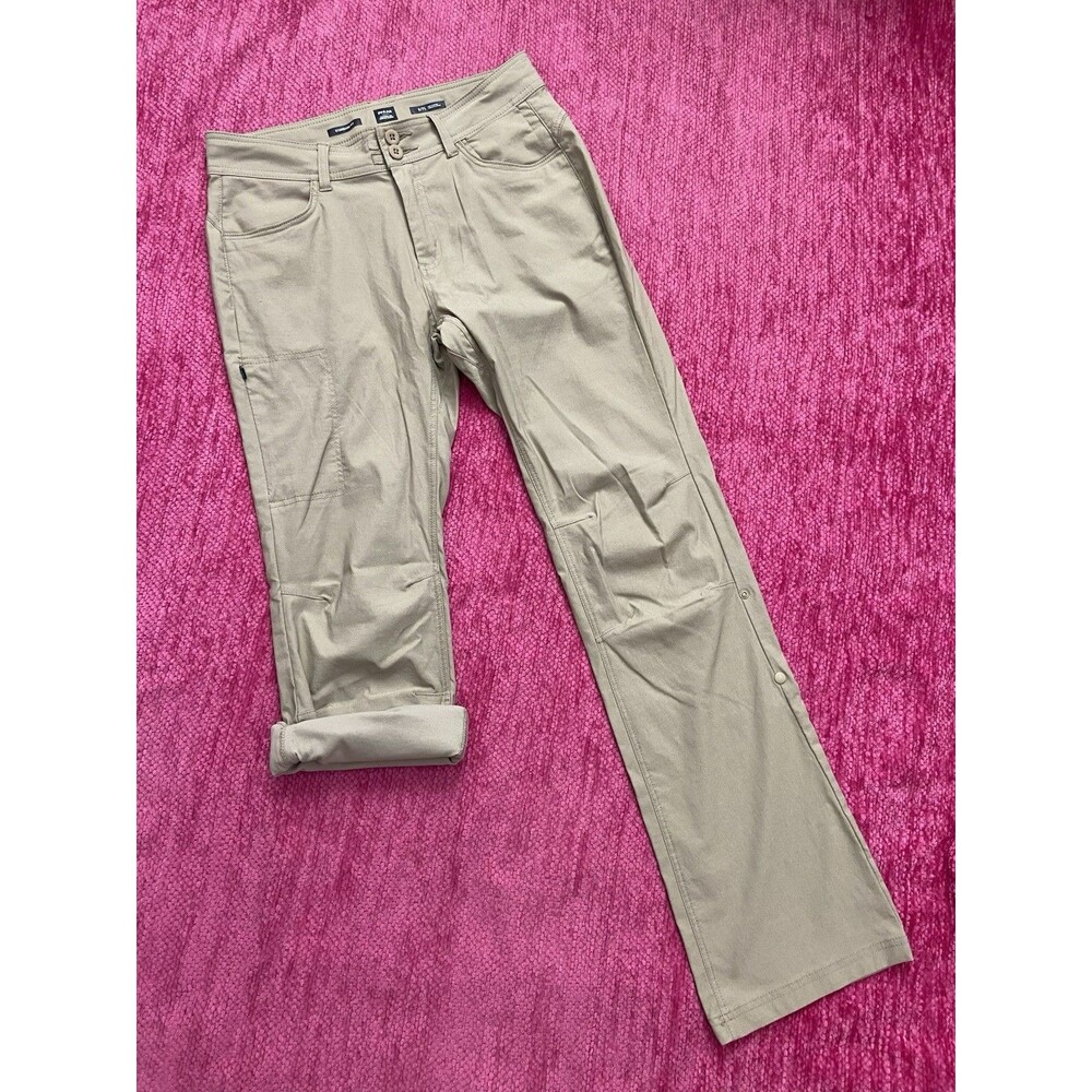 Prana Halle Pants II Mid Rise Roll Up Legs Tan Size 8 Tall